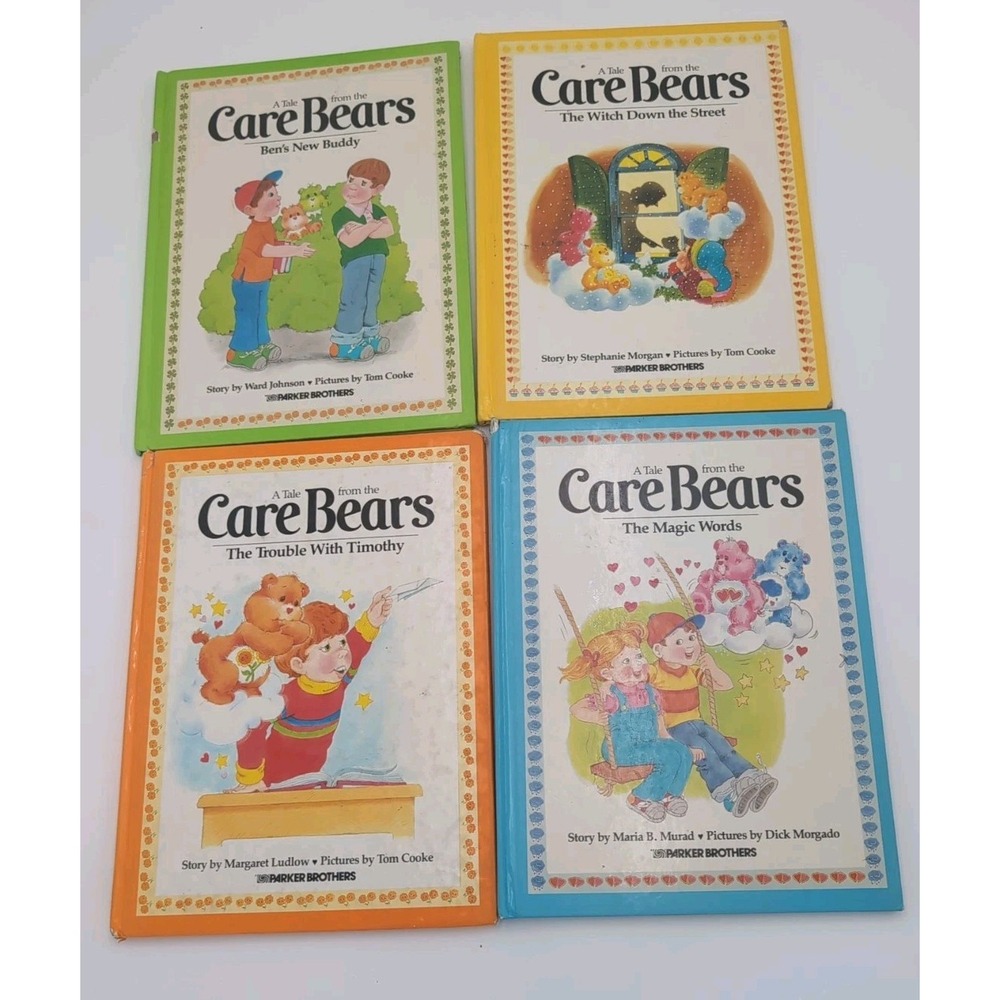 4 Vintage Care Bears Hardcover Books Bedtime Stories Caring Parker Brothers